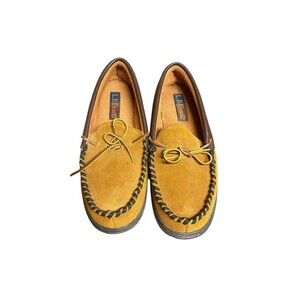 L.B. Evans 'Atlin' Chestnut Suede Moc Mens Slippers - 12M